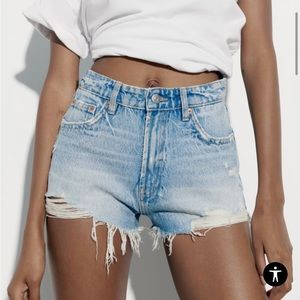 Zara High Waisted Denim Shorts